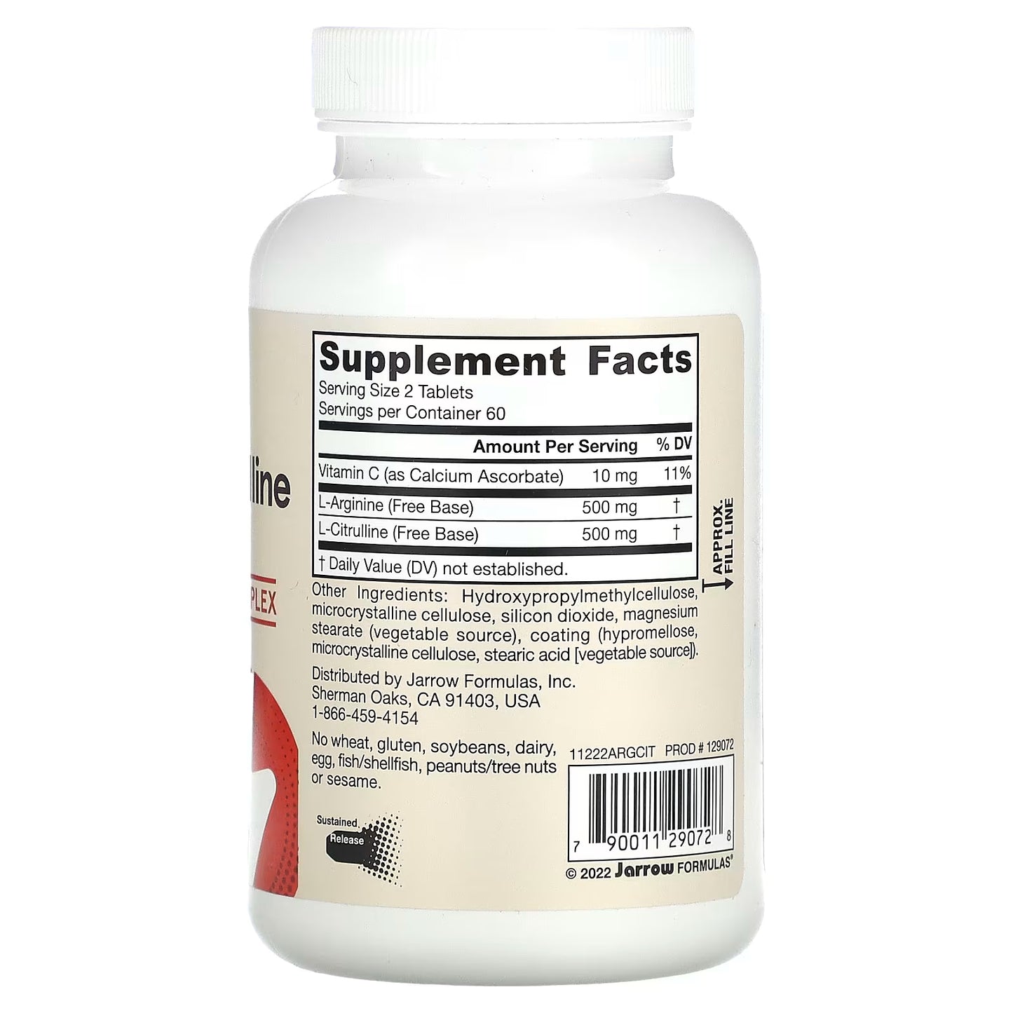 Vegan Jarrow Formula Arginine - Citrulline Sustain Supplement