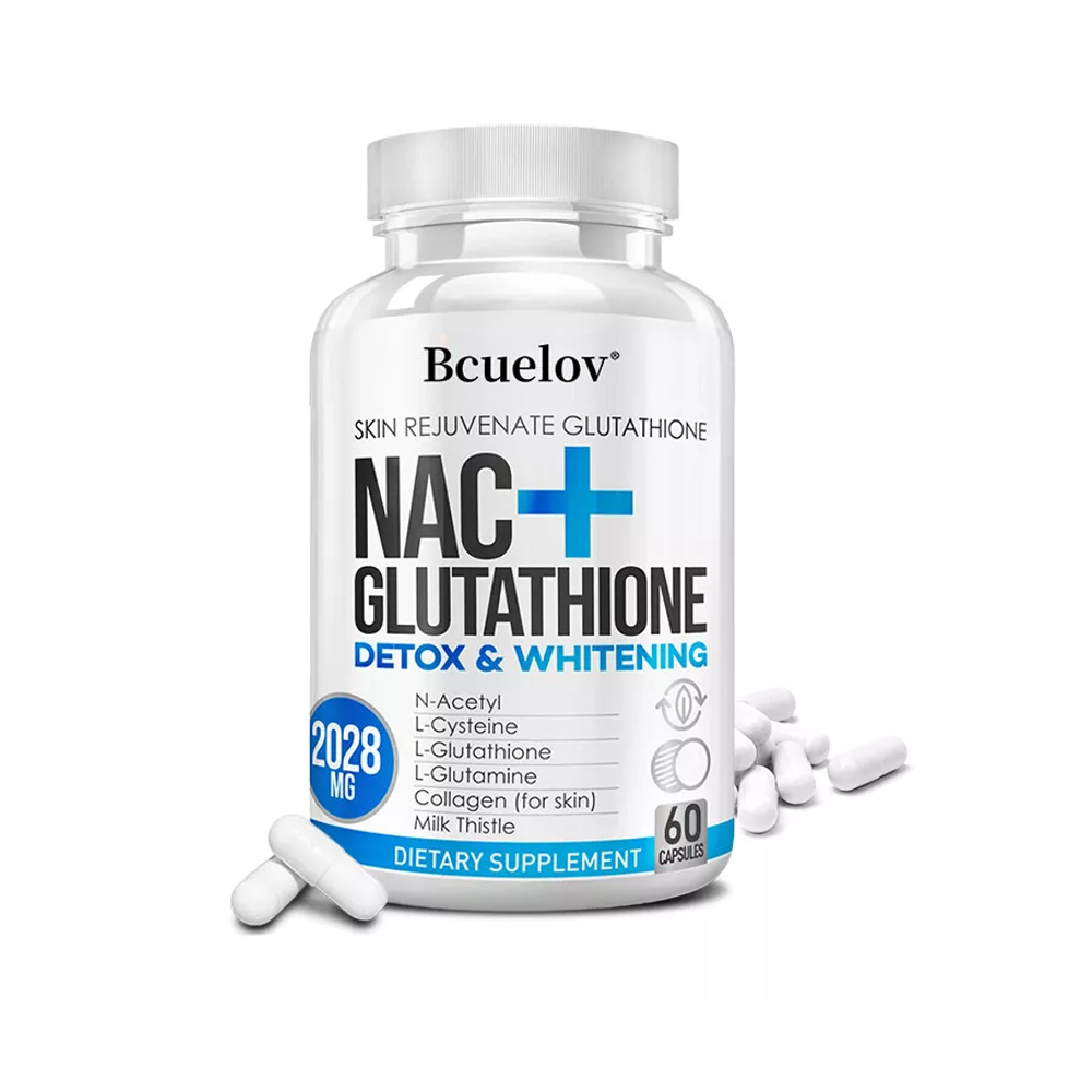 Bcuelov NAC+ Glutathione Supplement Capsules