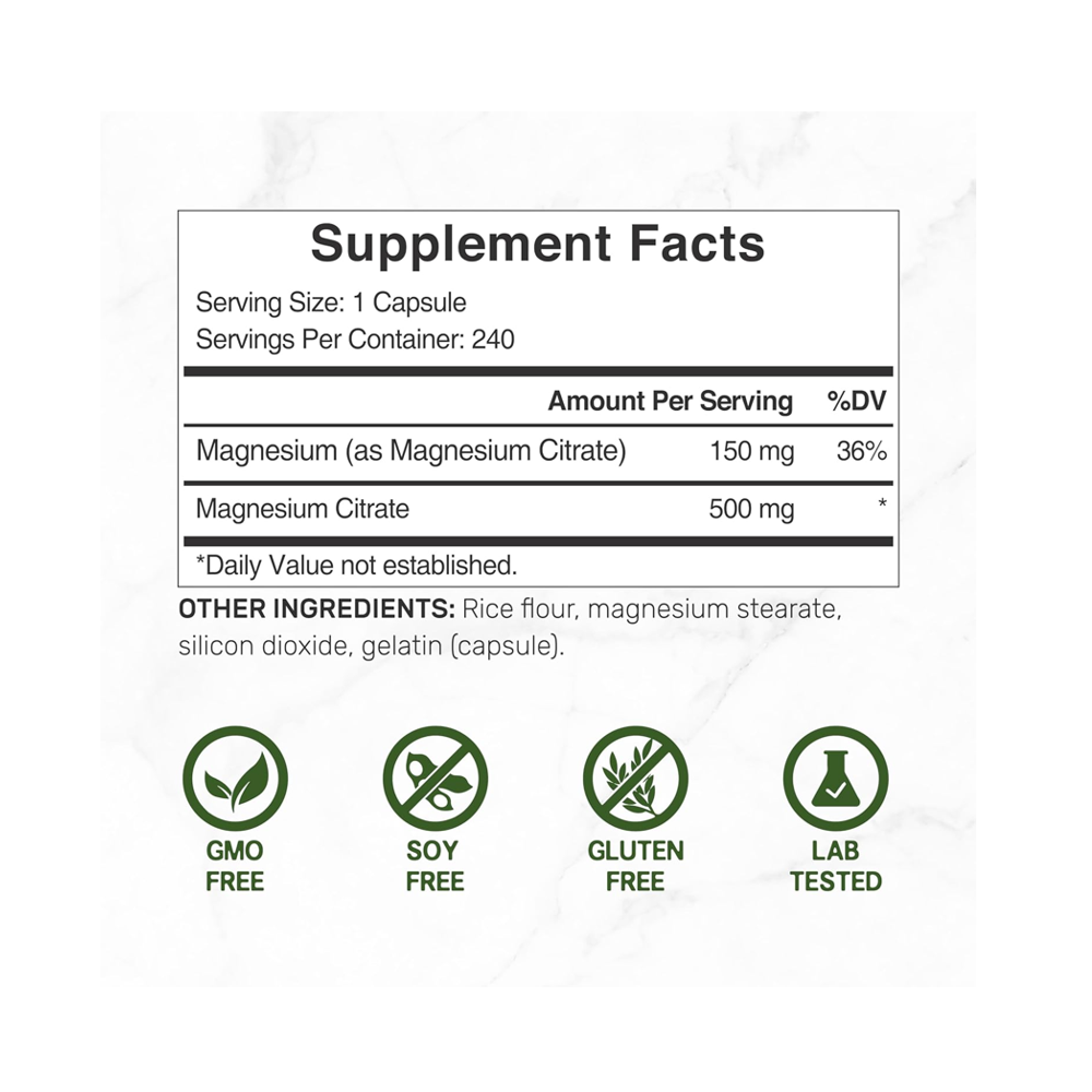 Deal Supplement Magnesium Citrate Capsules