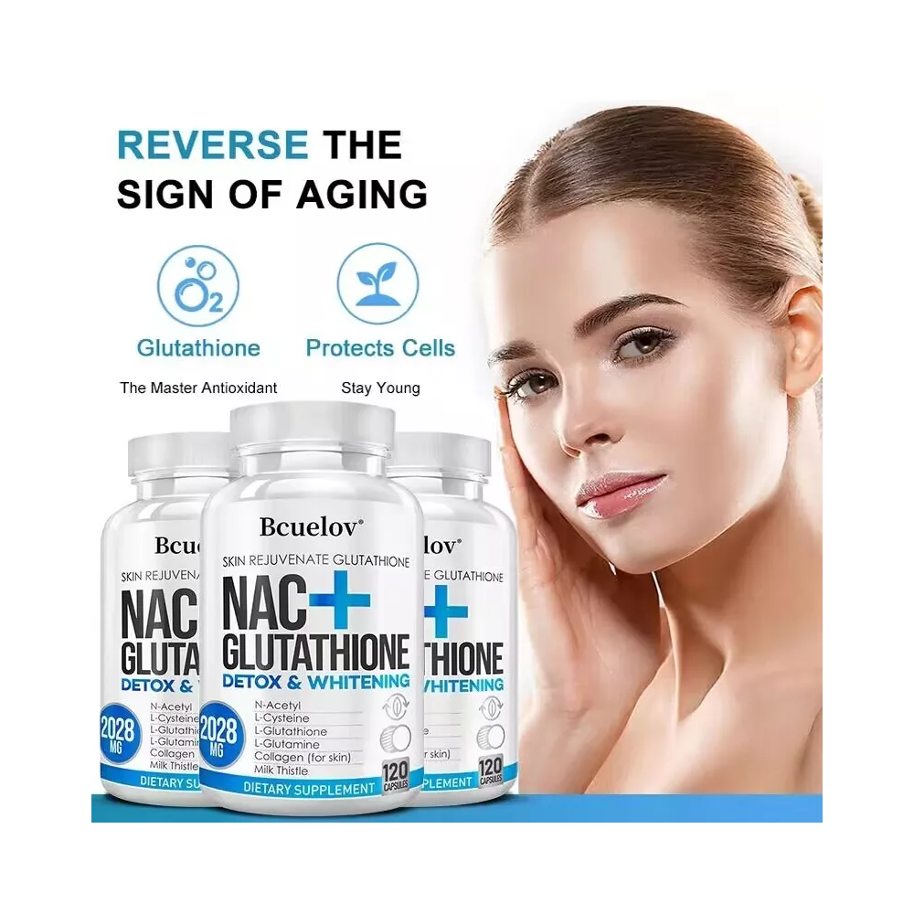 Bcuelov NAC+ Glutathione Supplement Capsules