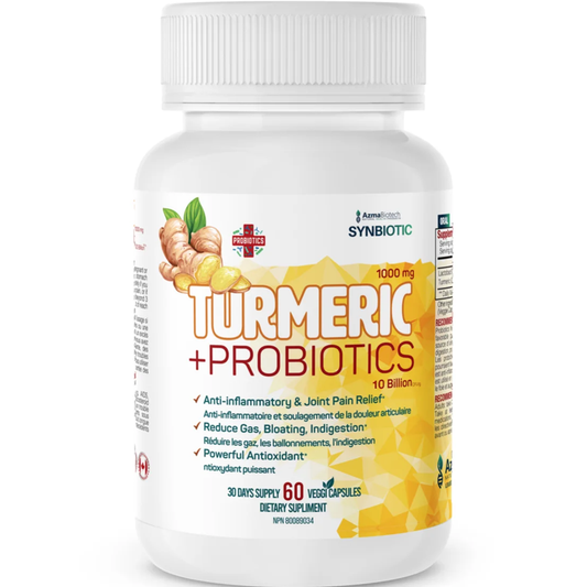 Azma ßiotech Synbiotic Turmeric + Probiotics – Joint Support