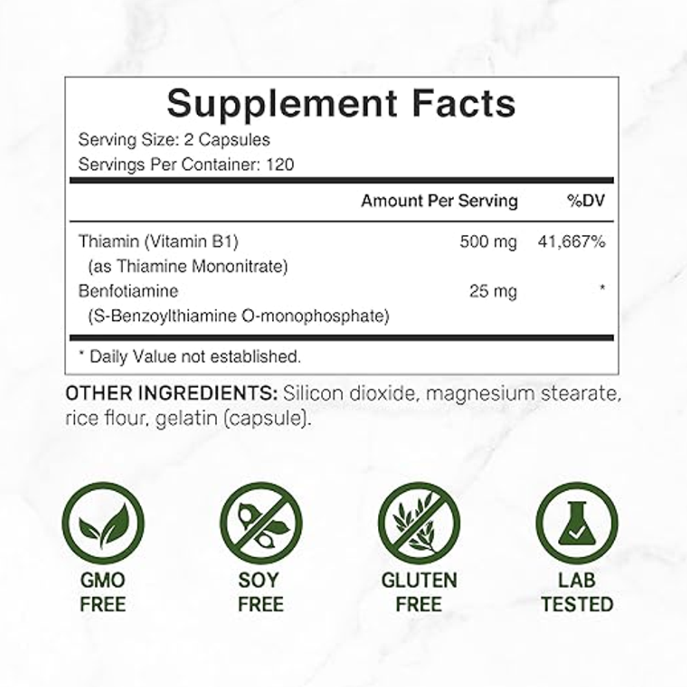 Deal Supplement B-1 Complex 500mg Per Serving | 240 Capsules