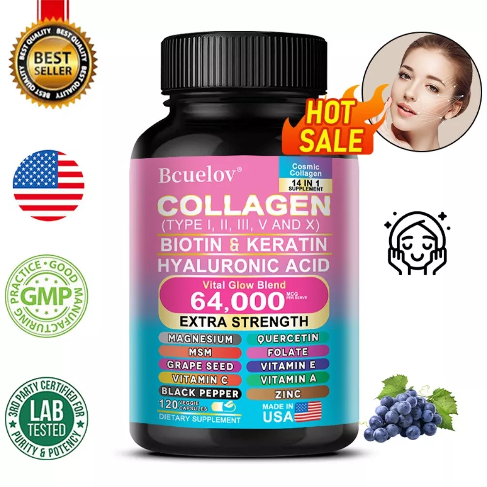 Bcuelov Collagen Biotin Keratin Skin Capsules