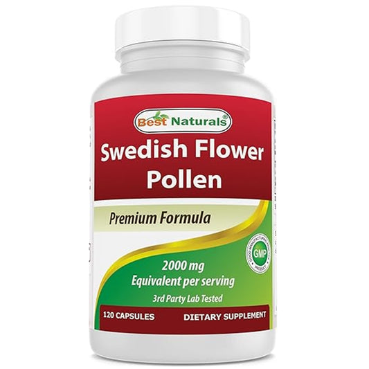 Best Naturals Swedish Flower Pollen 2000mg | 120 Capsules