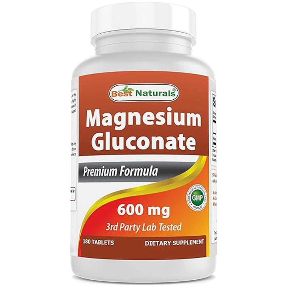 Best Naturals Magnesium Gluconate 600mg –180 Tablets