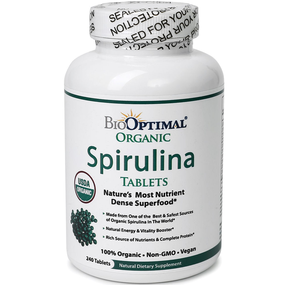 BioOptimal Organic Spirulina Tablets – USDA Organic 120 Tablets
