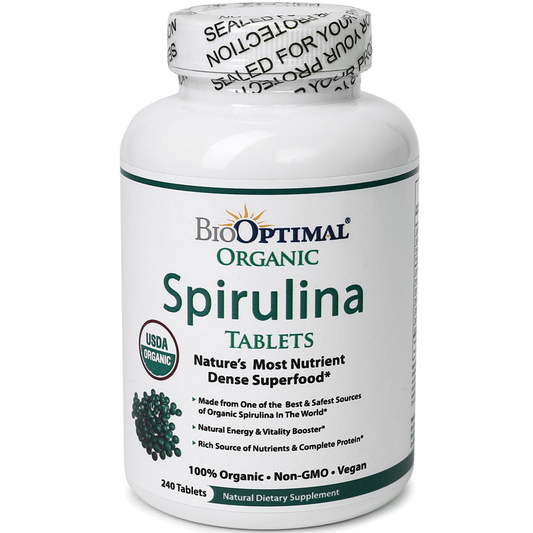 BioOptimal Organic Spirulina Tablets – USDA Organic 120 Tablets