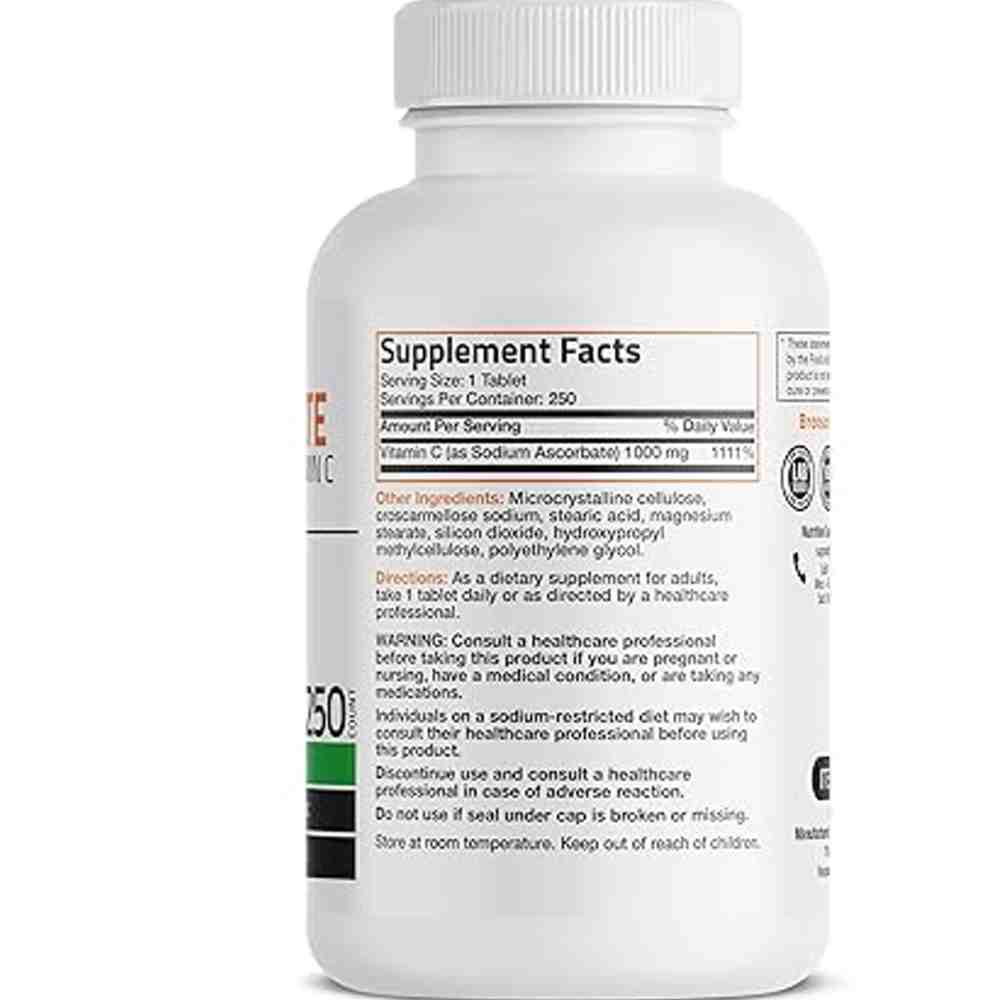 Bronson Sodium Ascorbate 1000mg – Vitamin C – 250 Tablets