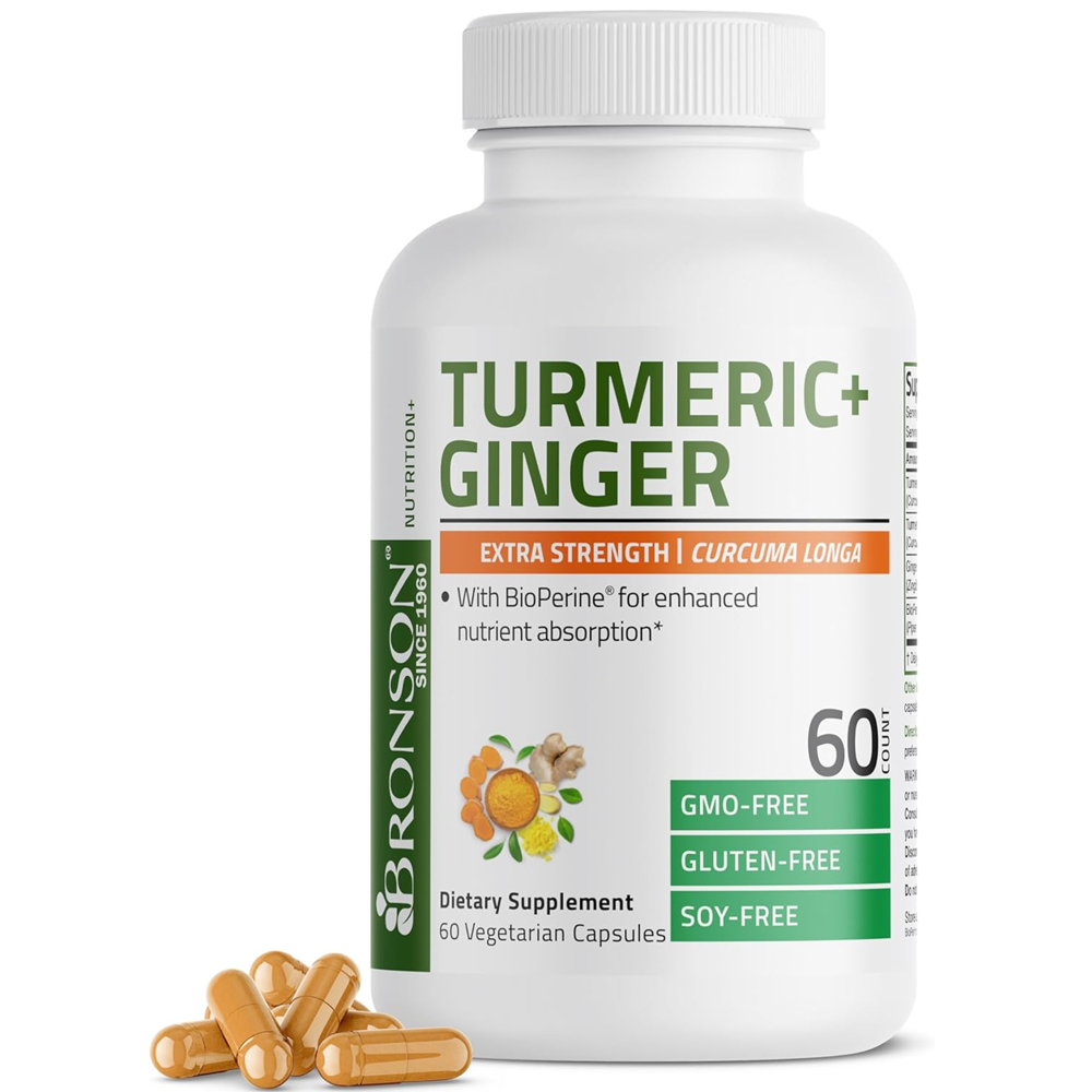 Bronson Turmeric + Ginger Extra Strength Capsules