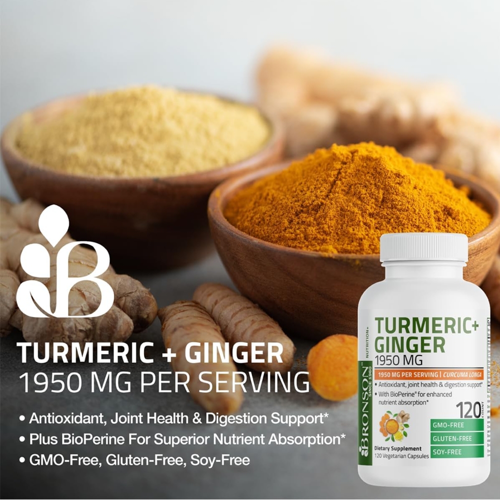 Bronson Turmeric + Ginger Extra Strength Capsules