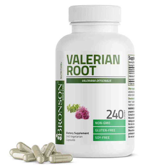 Bronson Valerian Root 1200 mg –  240 Vegetarian Capsules