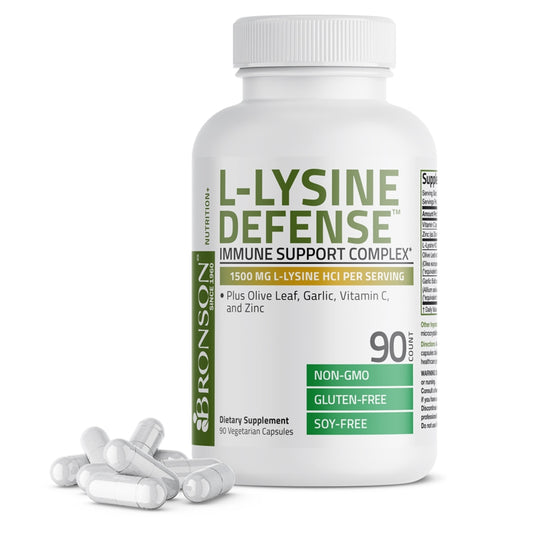 Bronson L-Lysine Defense 1500mg – 90 Vegetarian Capsules