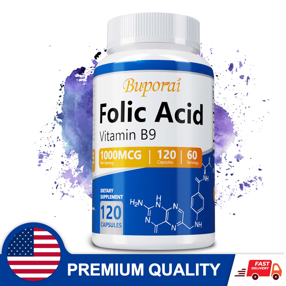 Buporai Folic Acid Vitamin B9 Supplement