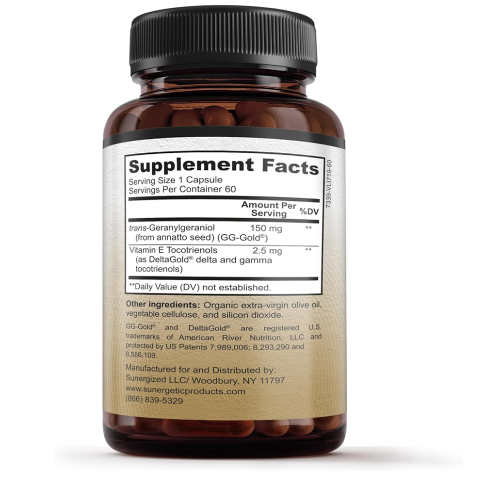 Sunergetic GG-Gold® Geranylgeraniol – (60 Liquid Capsules)