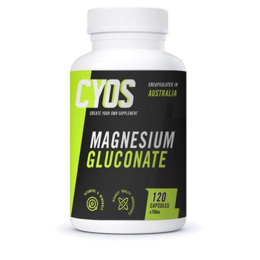 Cyos Magnesium Gluconate 700mg –  Formula (120 Capsules)