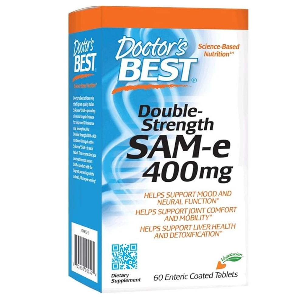 Doctor's Best SAM-e 400mg,Joint & Liver Support 60 Enteric Coated Tablets