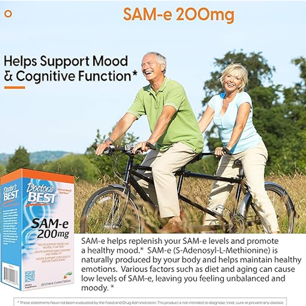 Doctor's Best SAM-e 400mg,Joint & Liver Support 60 Enteric Coated Tablets