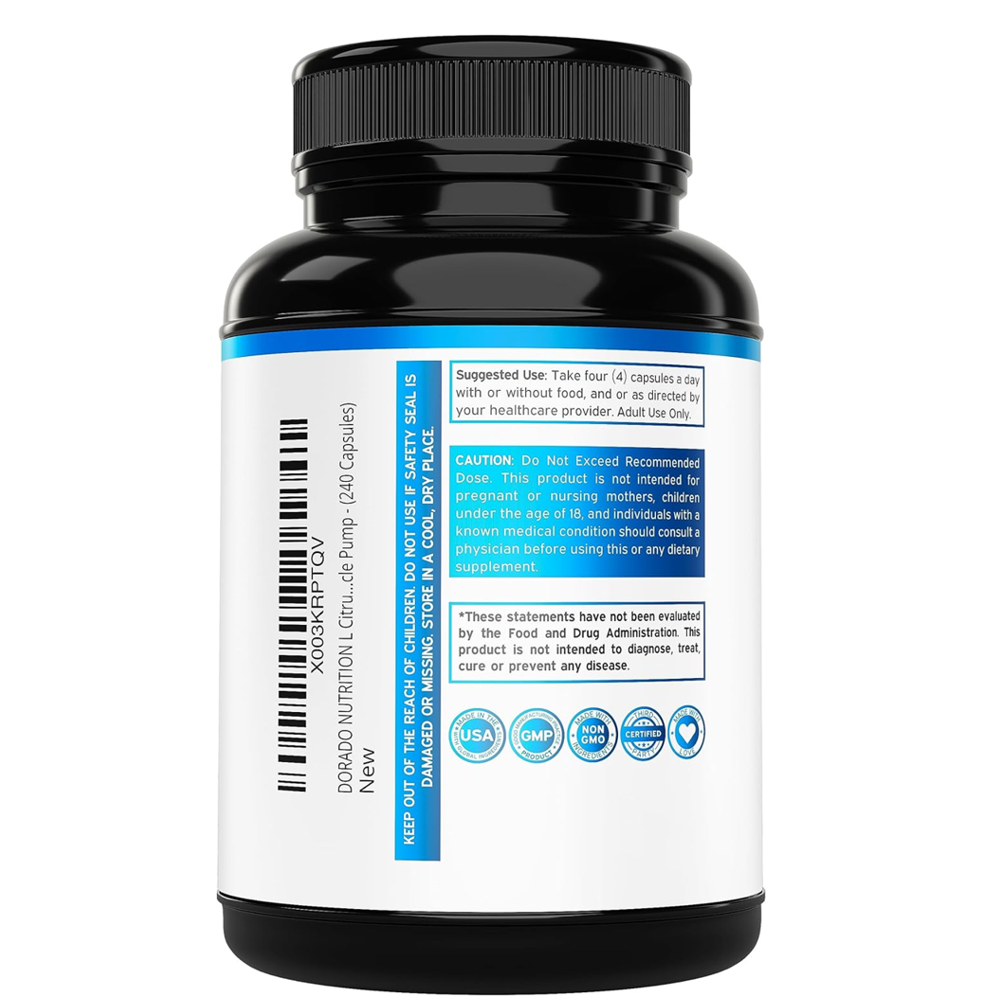 Dorado Nutrition M L-Citrulline Max Strength 240 Capsules