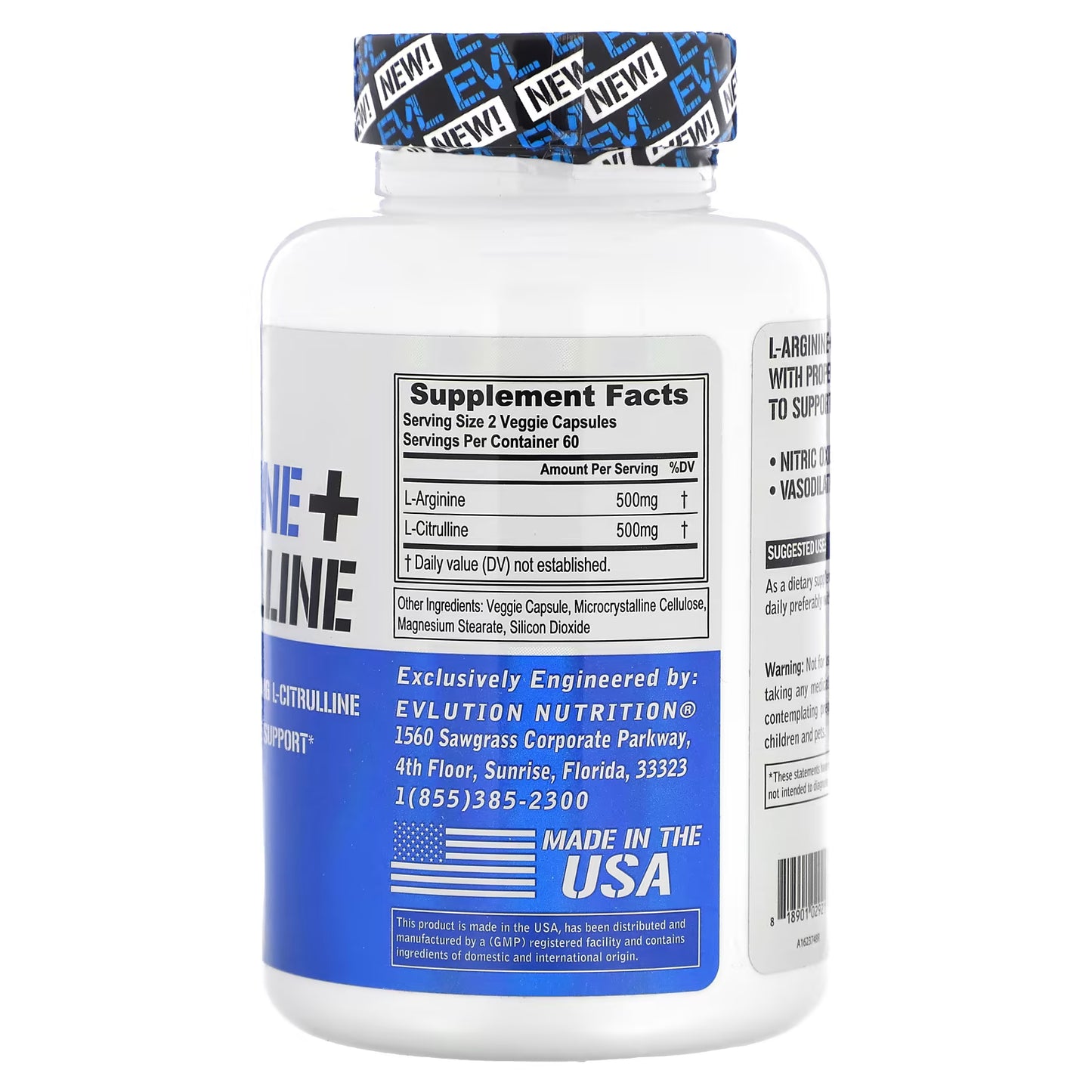 EVLution Nutrition L-Arginine + l-Citrulline Supplement