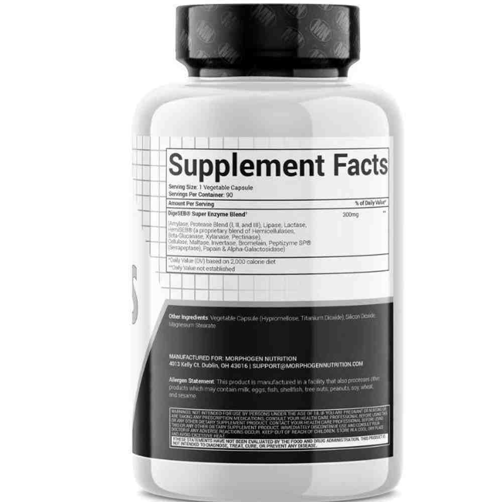 Morphogen Nutrition ENZYMES – Super Enzyme Blend – 90 Capsules