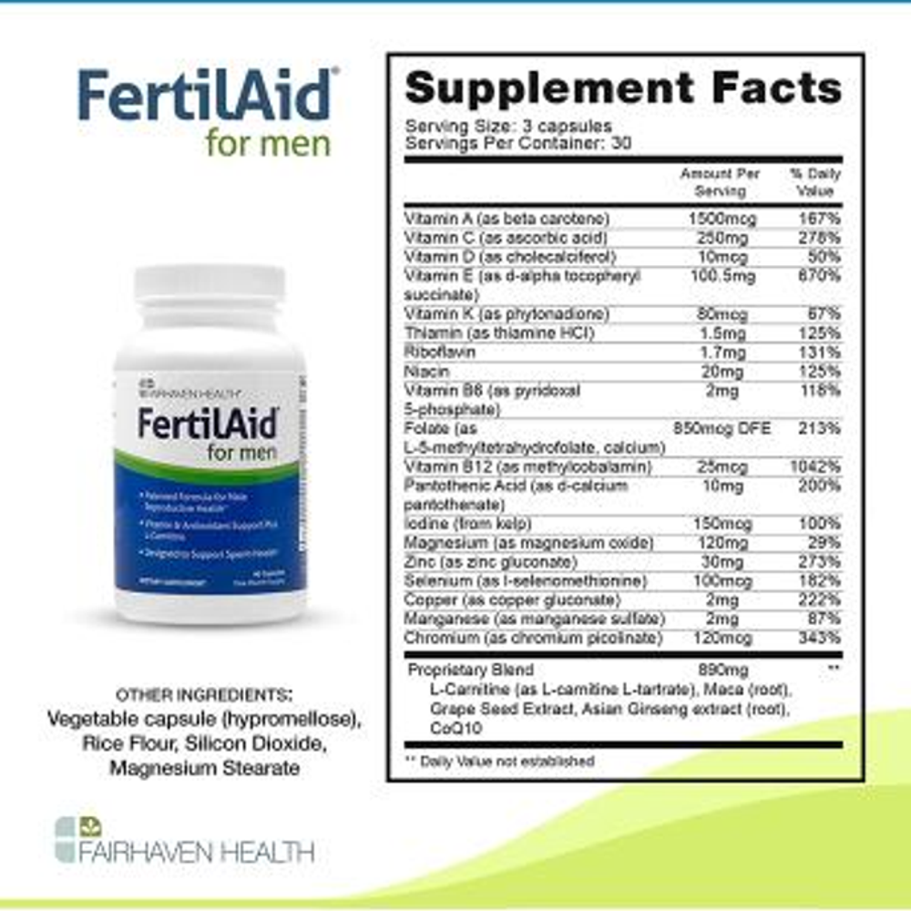 Fairhaven Health FertilAid for Men – Male Fertility & Sperm Support