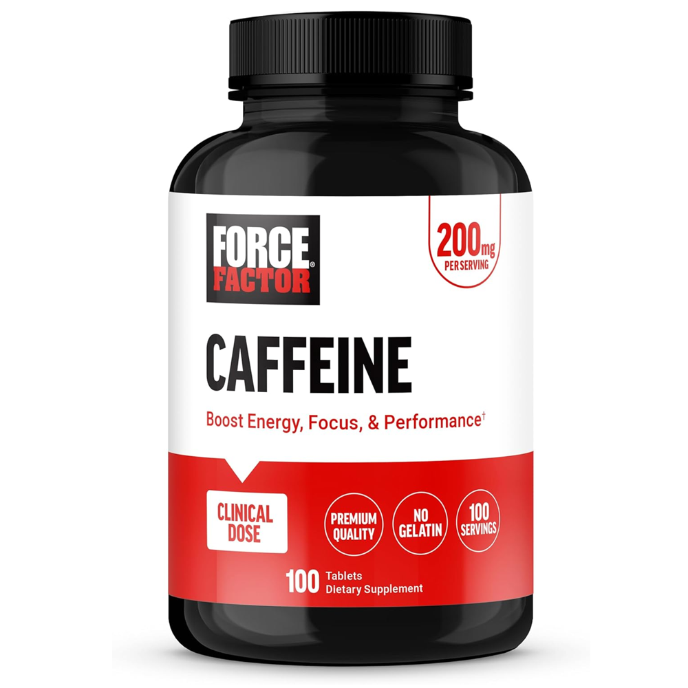 Force Factor Caffeine Pills 200mg Capsules