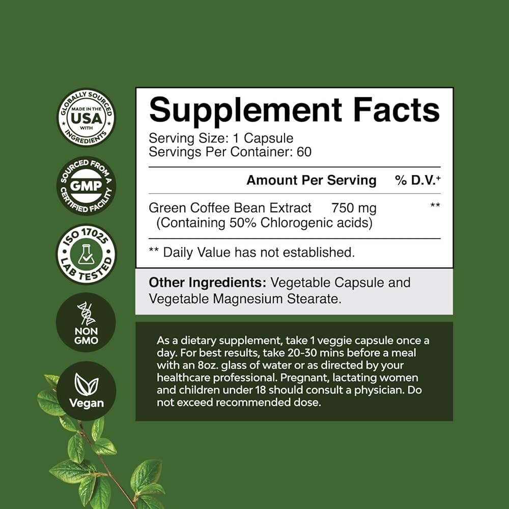 Green Coffee Bean Extract 400mg Capsules