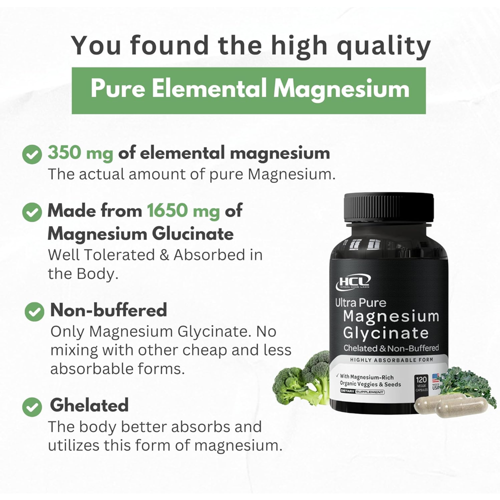 HCL HERBAL Ultra Pure Magnesium Glycinate 400mg