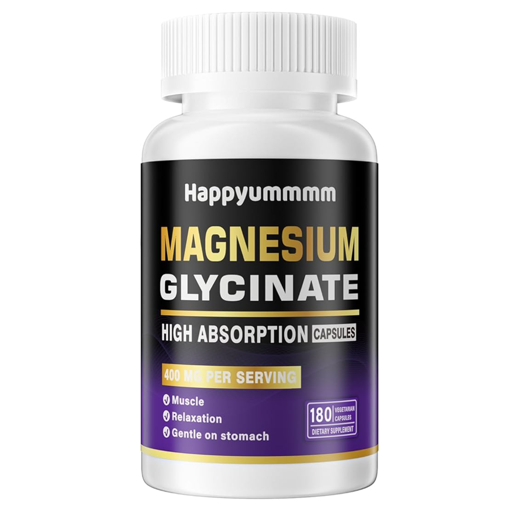 Happyummmm Magnesium Glycinate 400mg – Muscle Relaxation (180 Capsules)