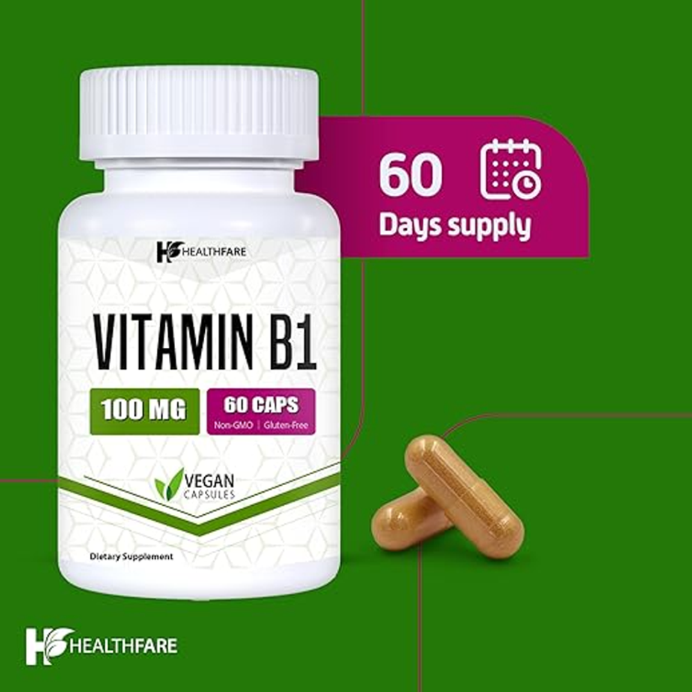 HealthFare Vitamin B1 100mg – | 60 Vegan Capsules