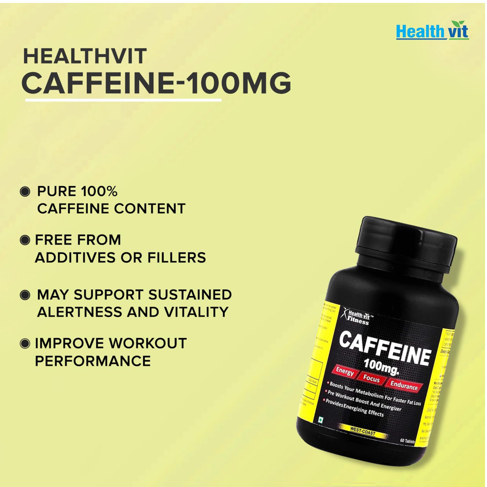 Healthvit Fitness Caffeine 100mg Capsules