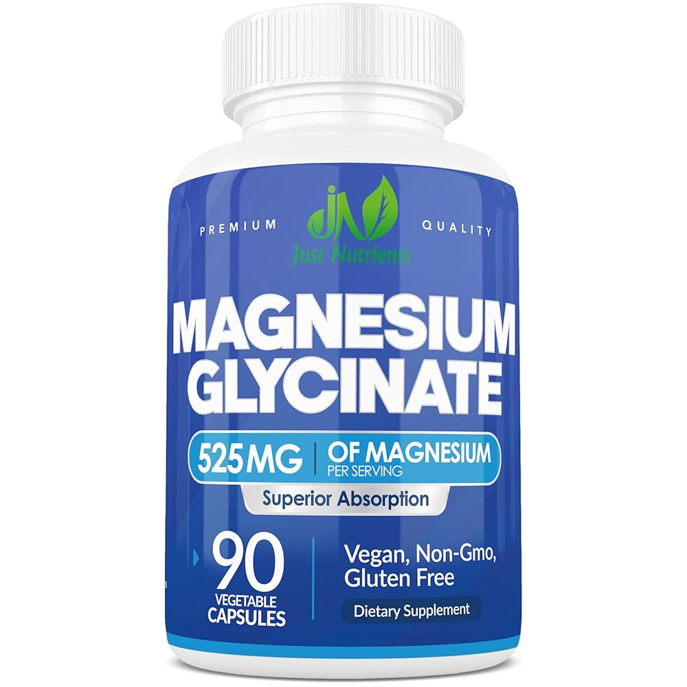 Just Nutrients Magnesium Glycinate 525mg – (90 Capsules)