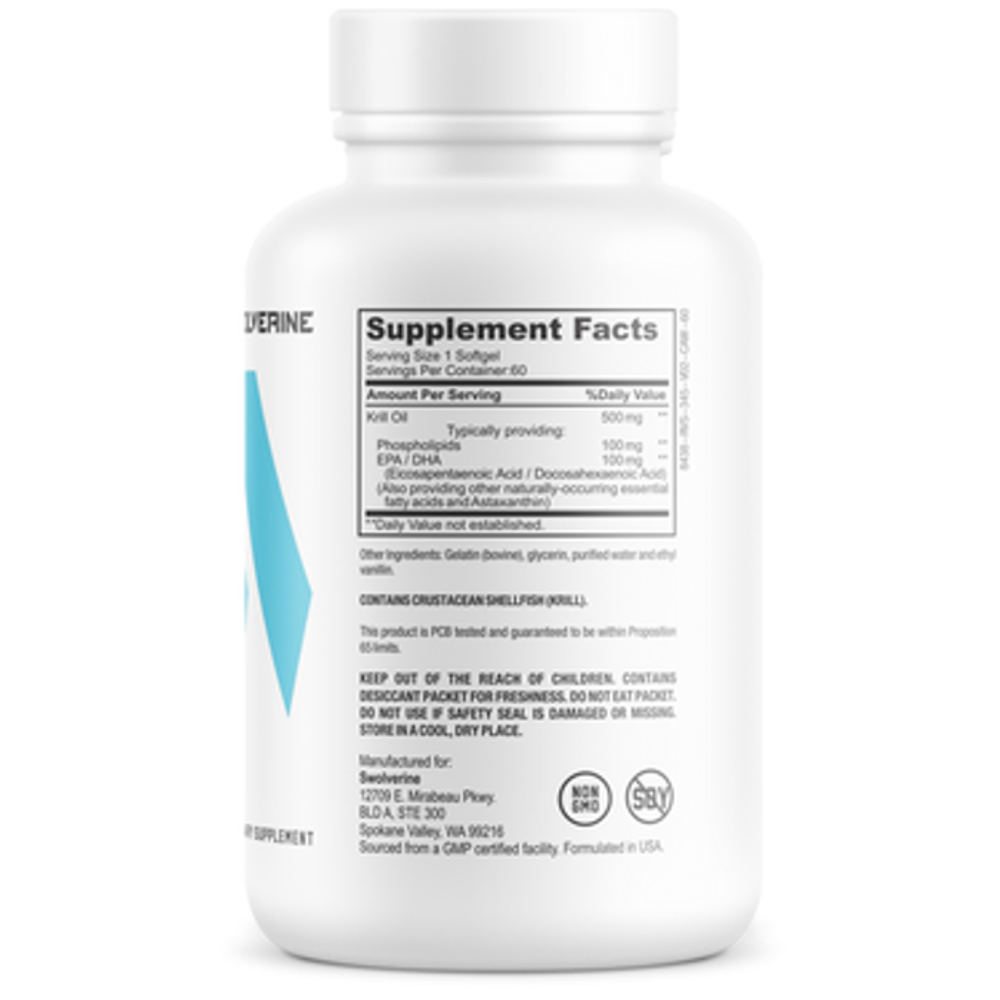 Swolverine Krill Oil Joint, Heart & Brain Health | Softgels