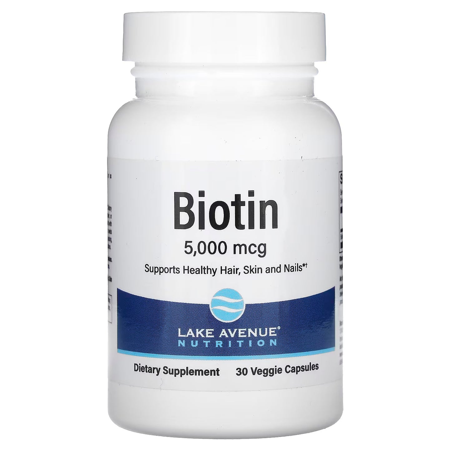 Lake Avenue Nutrition Biotin 5000 Mcg Capsules, Skin Health