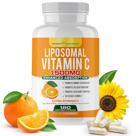 Liposomal Vitamin C 1500mg, Vitamin C Supplement - High Absorption Ascorbic Acid - Immune-Support Supplement & Helps Collagen Production- 180 Capsules