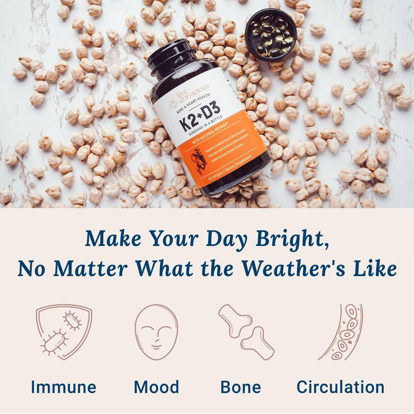 Live Conscious Vitamin K2 Mk7 With D3 Supplement