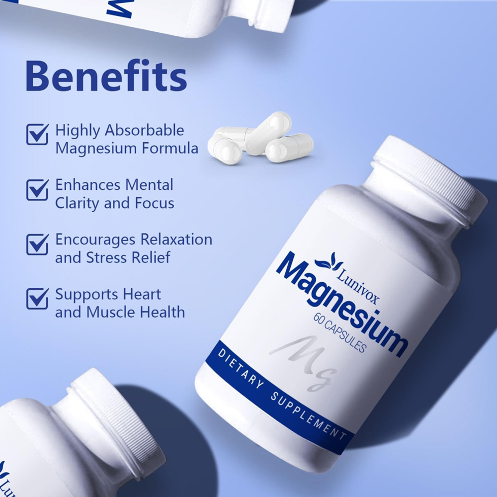 Lunivox Magnesium – Essential Wellness Support (60 Capsules)