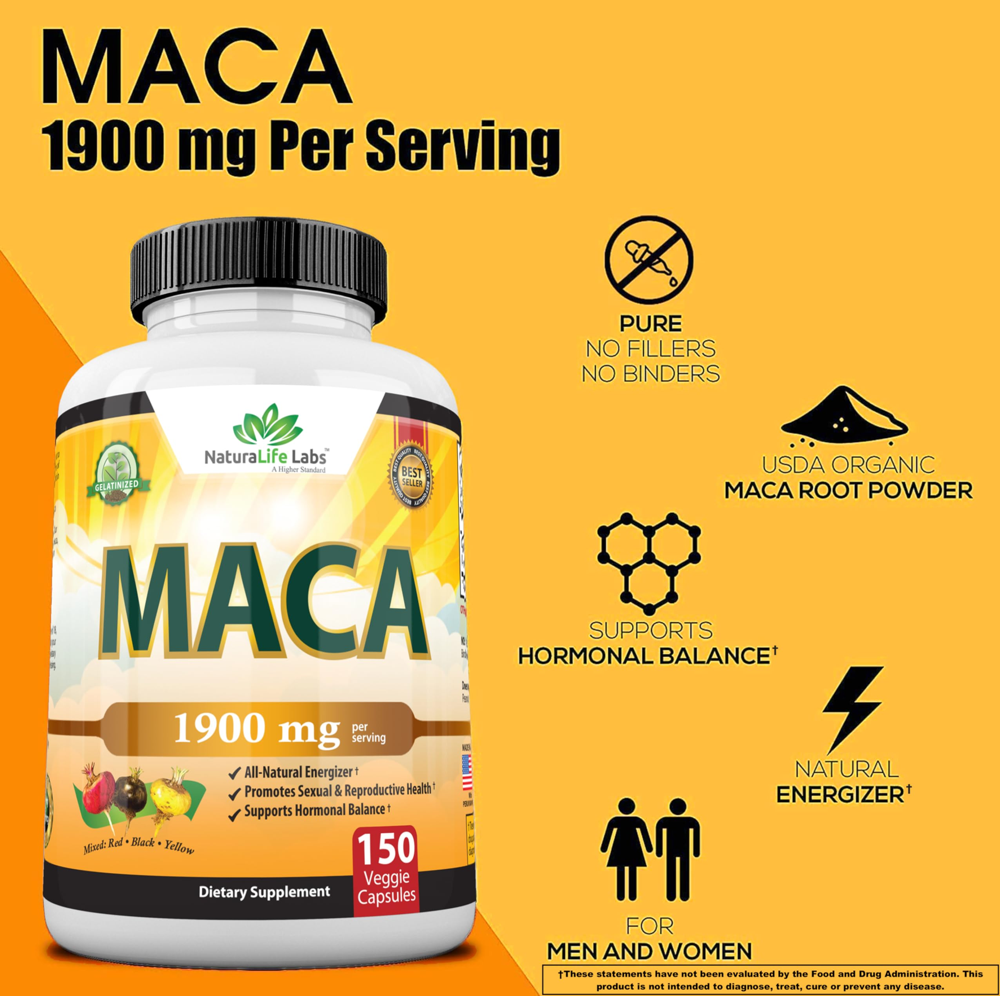 Naturalife labs Maca Root 1900 MG Capsules