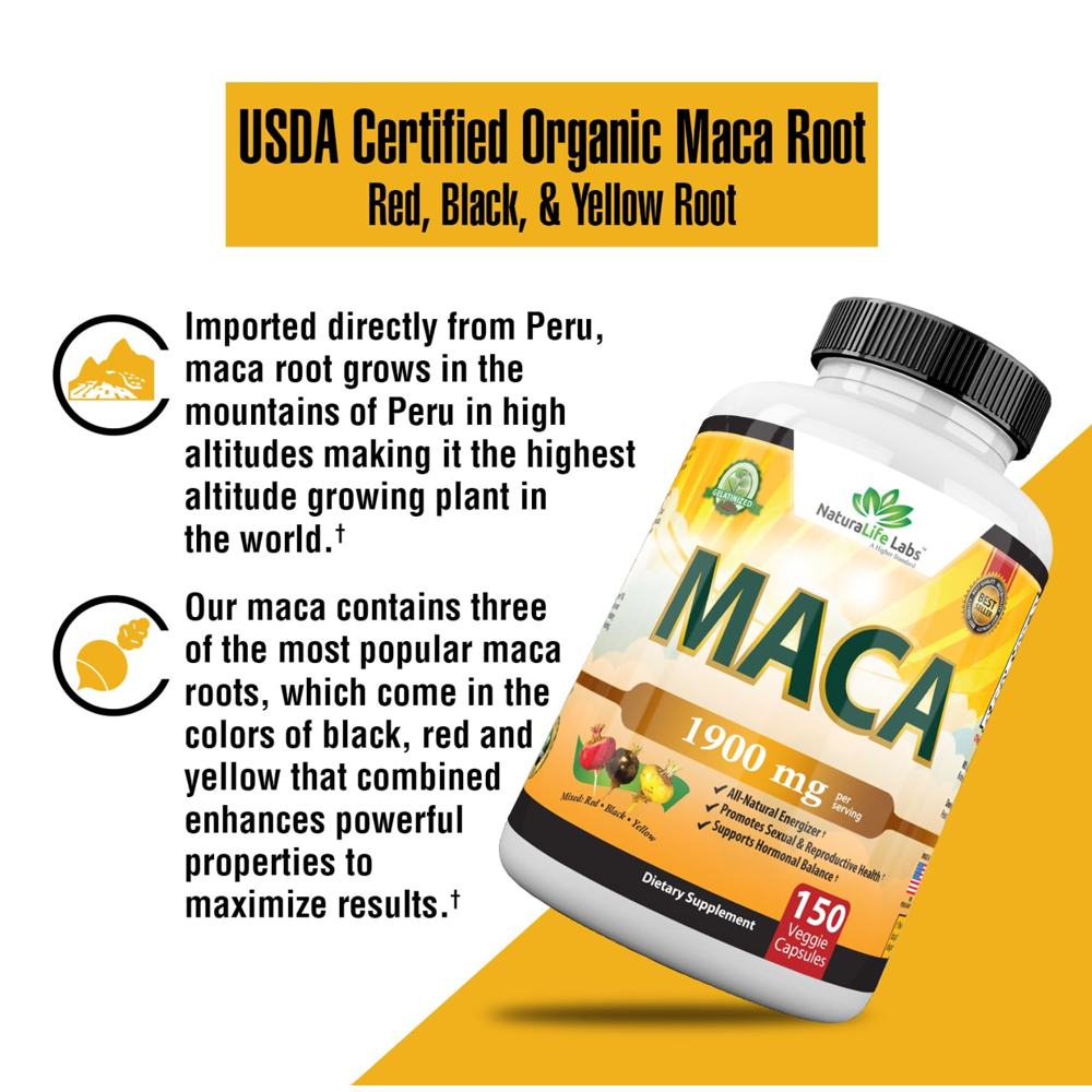 Naturalife labs Maca Root 1900 MG Capsules