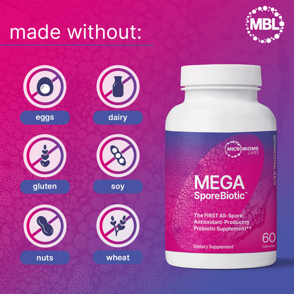 Microbiome Mega SporeBiotic Probiotics 60 Capsules