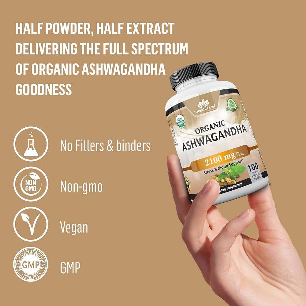 NaturaLife Labs Organic Ashwagandha 2100 mg