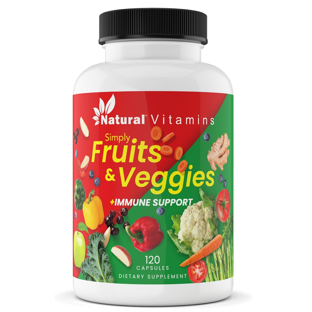 Natural Vitamin Fruits & Veggies Supplement Capsules