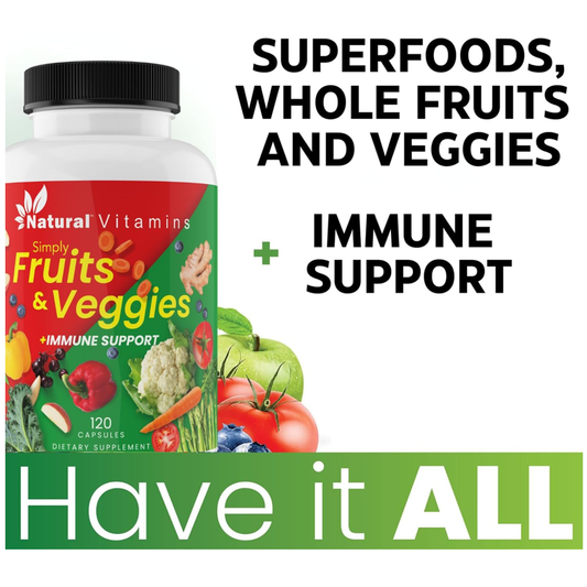 Natural Vitamin Fruits & Veggies Supplement Capsules