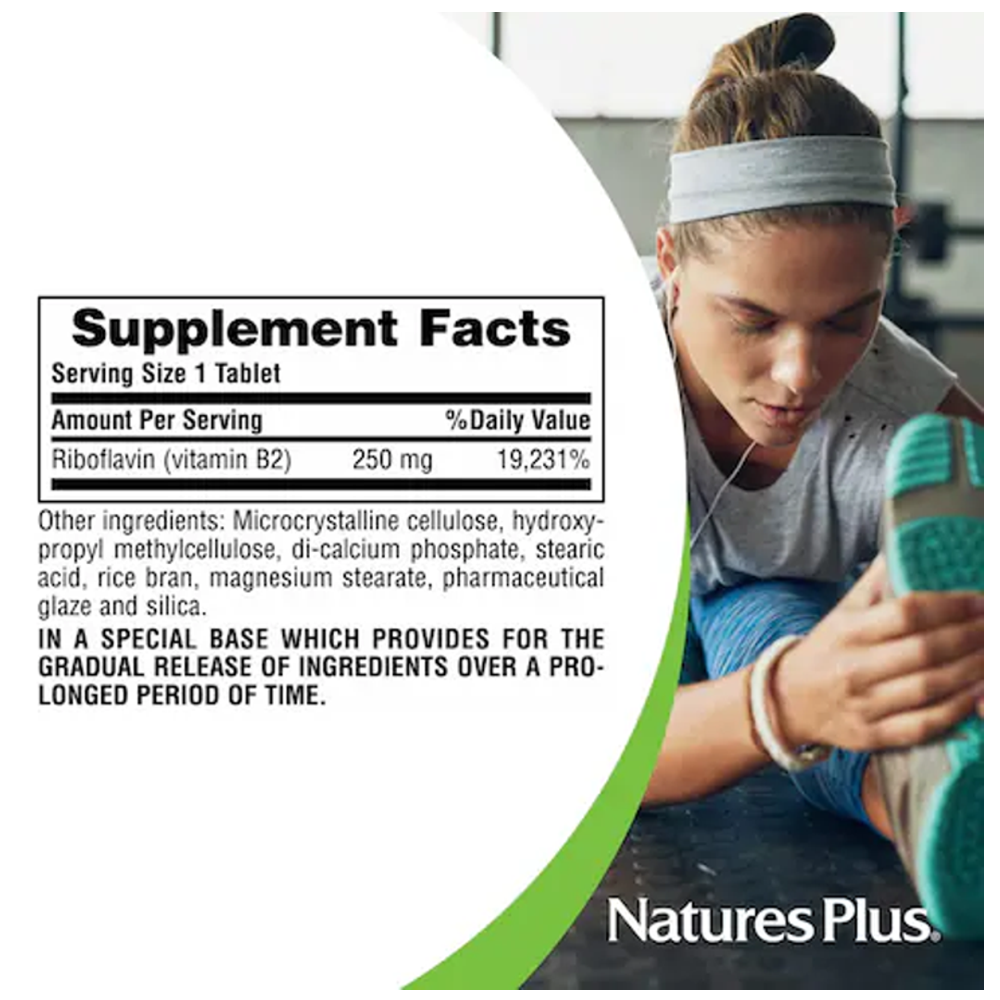 Natures Plus Sustained Release Vitamin B2 250 Mg Tablets