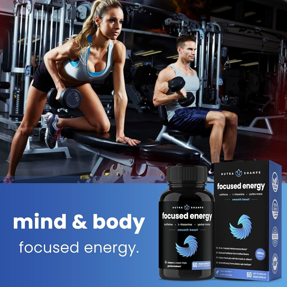 NutraChamps Caffeine with L-Theanine for Energy & Focus