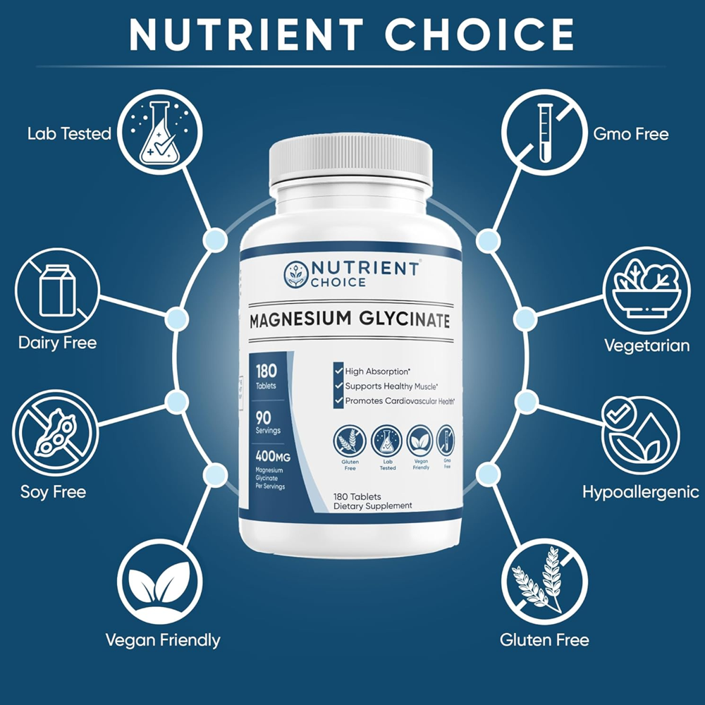 Nutrient Choice Magnesium Glycinate 400 Mg Capsules