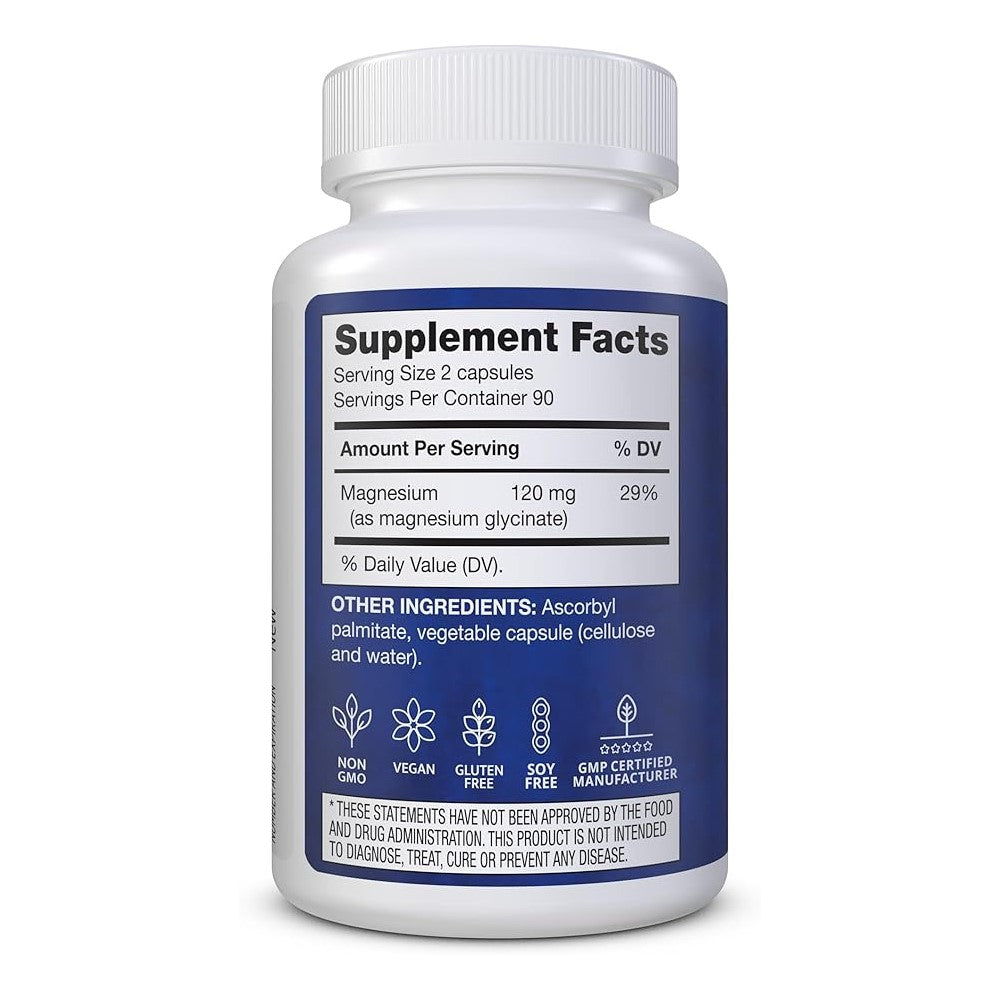 Nutrina Pure Magnesium Glycinate 120 Mg Capsules