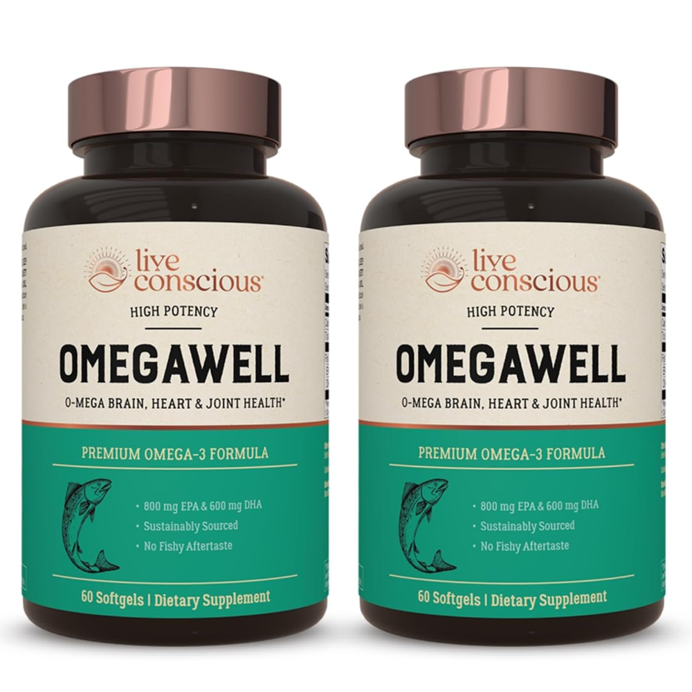 Live Conscious Omegawell Premium Omega 3- 60 Capsules