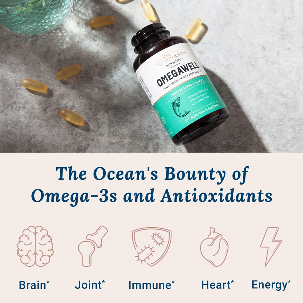 Live Conscious Omegawell Premium Omega 3- 60 Capsules