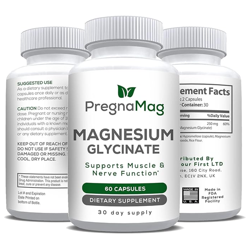 PregnaMag Magnesium Glycinate –(60 Capsules)